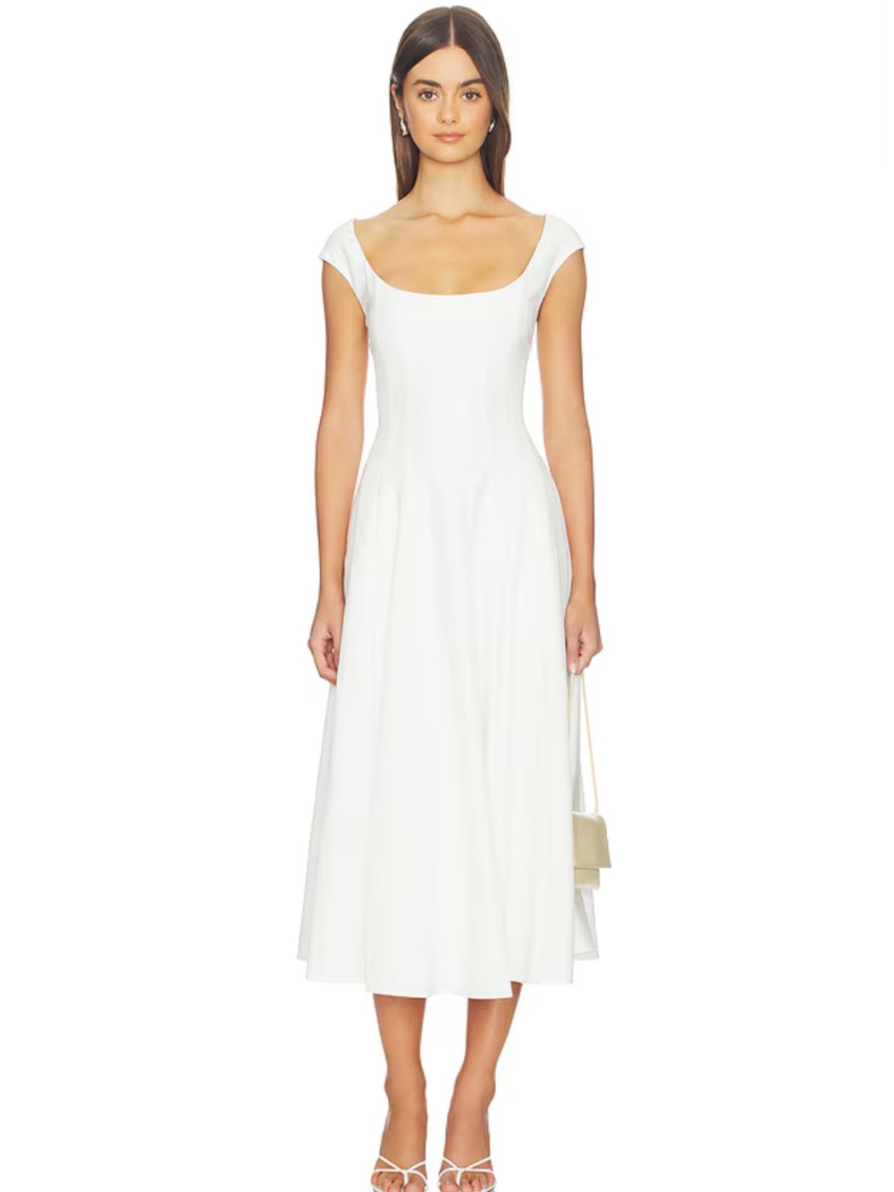 Guizio Leila Twill Dress in Ivory